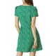 thumbnail image 3 of Vestido de Promoción A-Line de Manga Corta con Cuello Cuadrado Impreso para Mujeres INSPIRE CHIC M Verde-Floral, 3 of 8