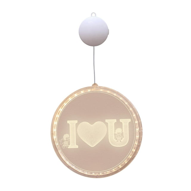 Lámpara de noche 3D para San Valentín, ideal como regalo o decoración de pared. Adorno con luz nocturna 3D. Yo corazón U 24cm