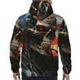thumbnail image 7 of Sikiie Cyberpunk Skull American Flag Men's Hoodie, Essentials Hoodie, Sweatshirt, Pullover Hooded Sweatshirt for Men-3X-Large, 7 of 7