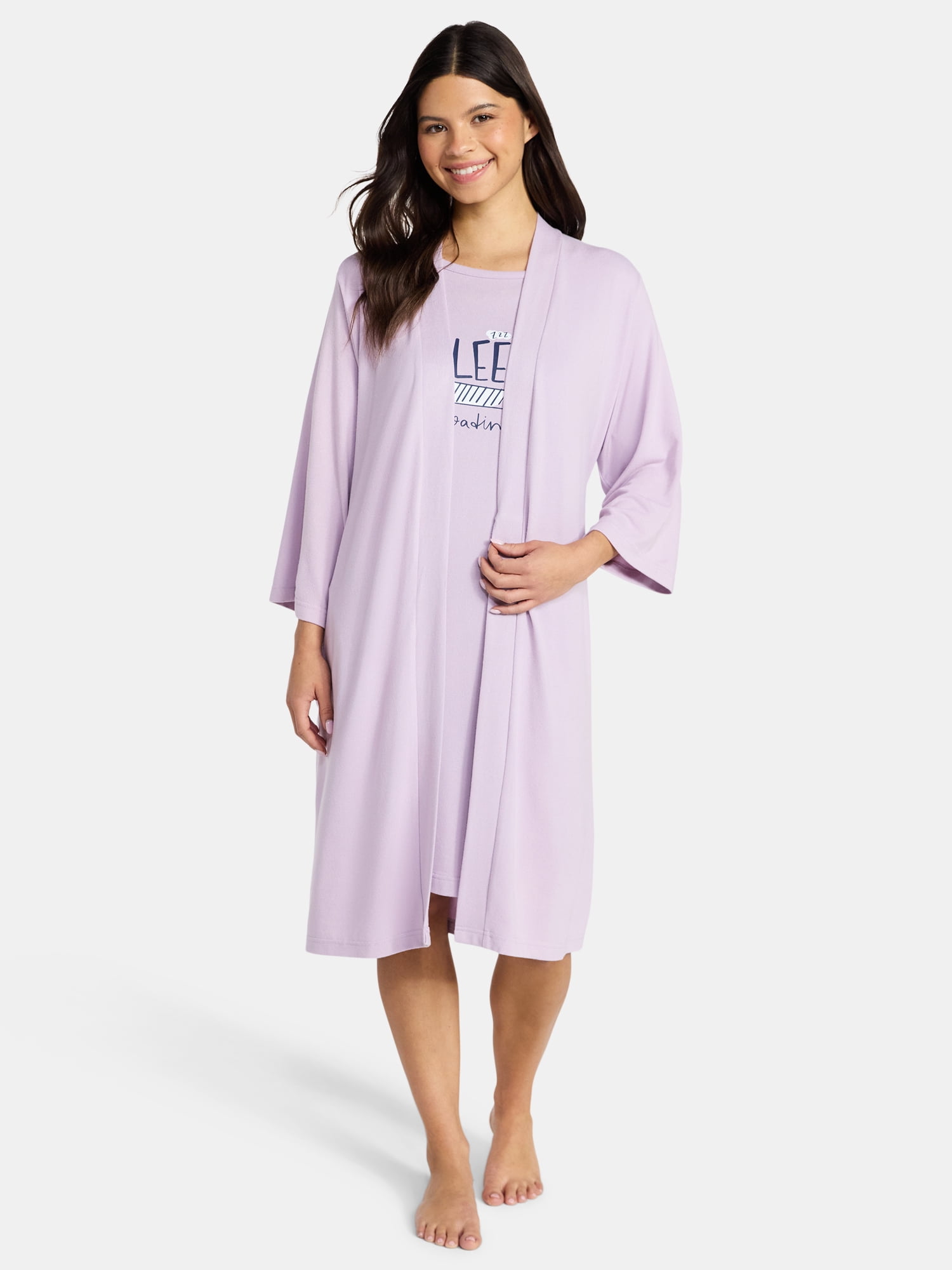 Lissome Women's Ultra Soft Stretchy Knit Belted Wrap Robe, Sizes S-3X
