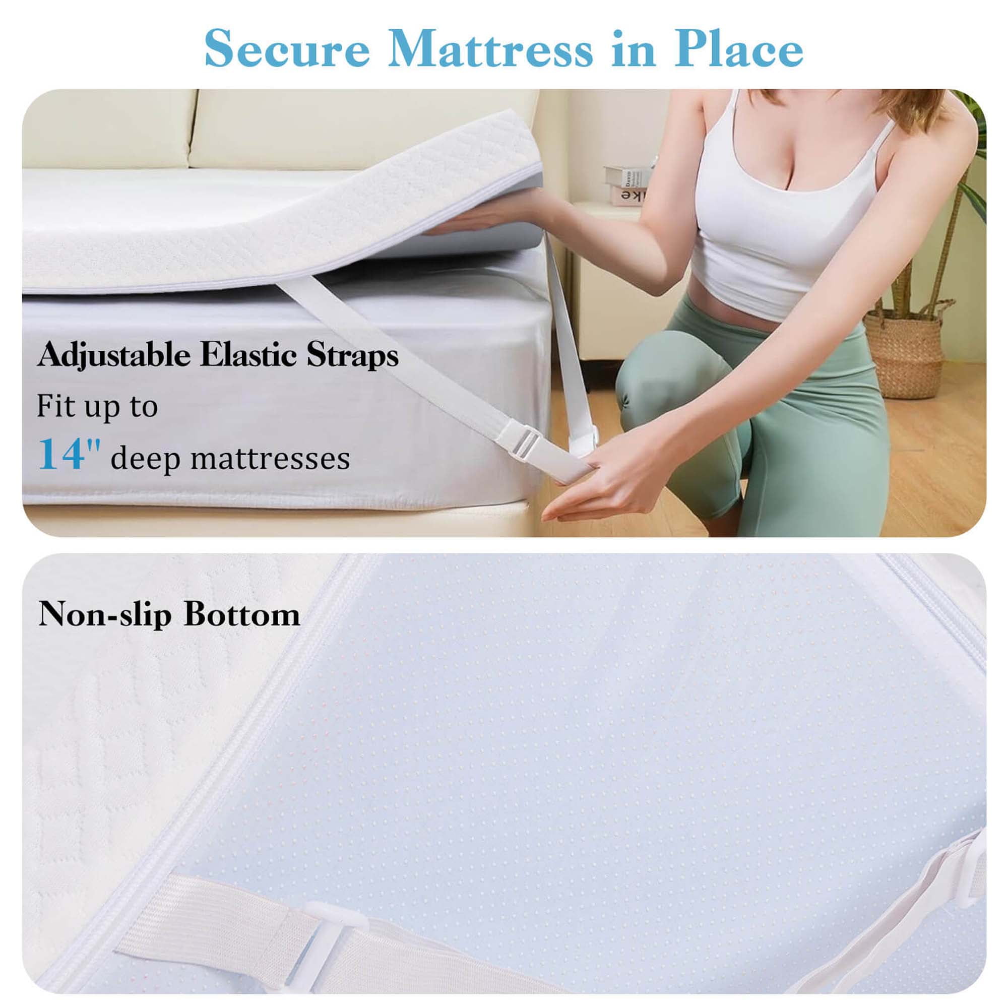 Costway 3" Gel-Infused Memory Foam Mattress Topper with Removable & Washable Cover Twin