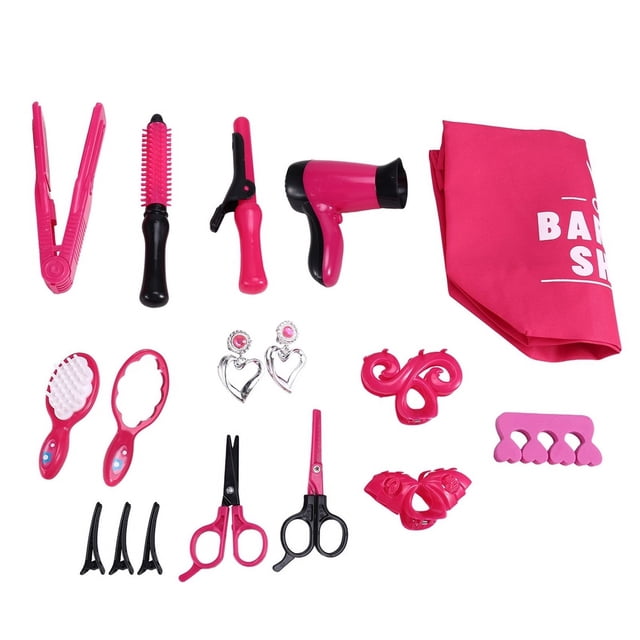 Juguetes para Niños Juego de Simulación de Peluquería Juego de Simulación de Cabello Herramientas de Peinado para Niños Secador de Pelo Rizador Kit de Maquillaje Juguetes