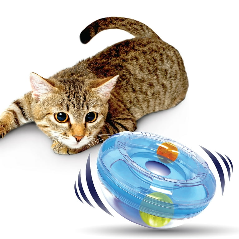 Nerf Cat Wobble Bowl – Light Up & Rattle Cat Toy with LED Ball & Bell Ball,  7 inch
