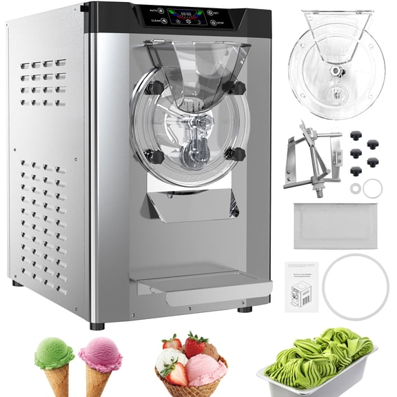 2000W Commercial Ice Cream Machine, 4.8-6.4 gal/H Single Flavor Countertop Hard Serve Ice Cream Maker