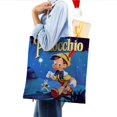 thumbnail image 4 of The Adventures of Pinocchio Bolso de tela con estampado de lienzo para mujer, bolsa de compras reutilizable y estética, con cremallera interior, regalo para mujer,40*45cm., 4 of 6