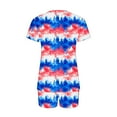thumbnail image 3 of 2 Piece Pajamas Sets for Women Summer Tie-dye Outfits Short Sleeve Pleated V Neck Top and Shorts Set lounge Homewear (L, Blue 04), 3 of 5