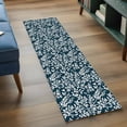 thumbnail image 3 of Runner Rug 2'x6', Navy Blue Spring Floral Washable Non-Slip Hallway Runner Rugs, Farmhouse Flowers Elegant Pastoral Bedside Rugs Floor Mats Carpet Runners for Kitchen Bathroom Laundry Room, 3 of 8
