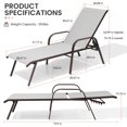 thumbnail image 3 of Crestlive Products 2-Pack Outdoor Chaise Lounge Chair, 5‑Position Adjustable Patio Recliner, Light Gray, 3 of 10