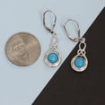thumbnail image 4 of LeCalla 925 Sterling Sliver Light-Weight 6MM Turquoise Gemstone Leverback Infinity Drop Dangle Earrings for Women and Teen 35MM, 4 of 8