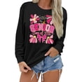 thumbnail image 3 of HUITKMM Womens Hoodie Women's Pullover Hoodie Letter Print Round Neck Top for Winter & Winter 2419 S, 3 of 7