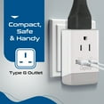 thumbnail image 6 of Ceptics UK Ireland Power Plug Adapter 2 Pack Set, QC 3.0 & PD, Safe Dual USB & USB-C - 2 USA Socket Compact & Powerful - Use in London UAE Dubai Kenya British Hong Kong Type G AP-7 Fast Charging, 6 of 11