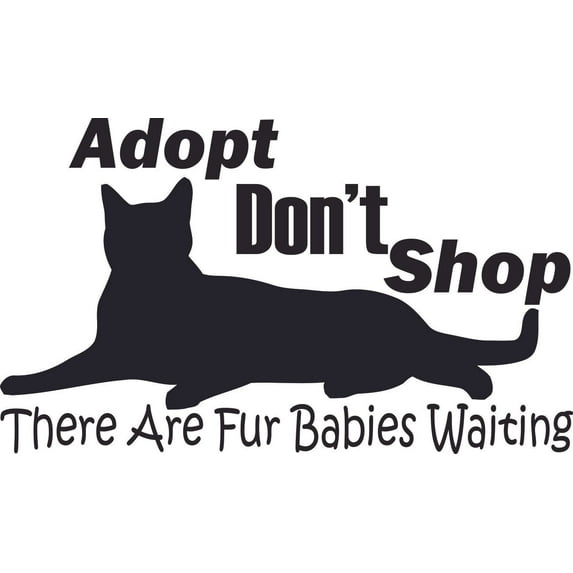 Fur Babies Kittens Adopt Dont Shop Customized Wall Decal - Custom Vinyl Wall Art - Personalized Name - Baby Girls Boys Kids Bedroom Wall Decal Room Decor Wall Stickers Decoration Size (15x30 inch)