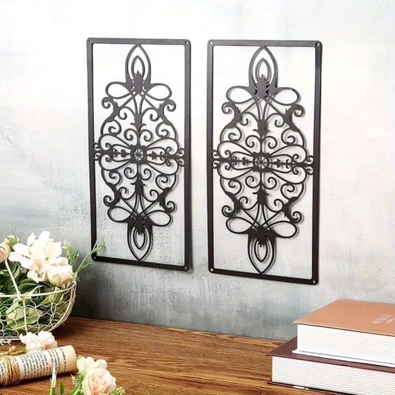 HELLOYOUNG Metal Wall Decor Modern Hollow Art Sculpture for Living Room Bedroom Outdoor Rustic Iron Wall Art Home Decor