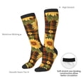thumbnail image 4 of Logiee Yellow Black Plaid Sunflower Print Gift Stocking Stuffers,Adult Stockings,Novelty Socks,Funny Socks Birthday Running Walking Sleeping, 4 of 6