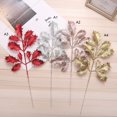 thumbnail image 2 of Artificial Plant Glitter Christmas Leaves Tree Branch DIY Wreath  Tree Hanging Pendant Decorations Scrapbook for Wedding, 2 of 9
