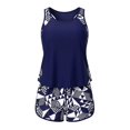 thumbnail image 5 of FENGGHAO Womens Two Piece Tankini Swimsuit with Swim Shorts, Tummy Control Bathing Suit with Sporty Pockets, Blouson Swimwear for Beach Vacations, Navy S, 5 of 5