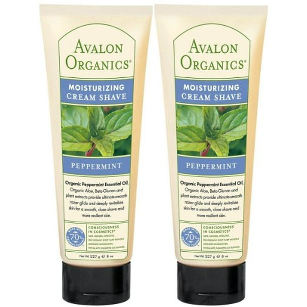 Avalon Organics Moisturizing Cream Shave Peppermint 8 fl oz Walmart