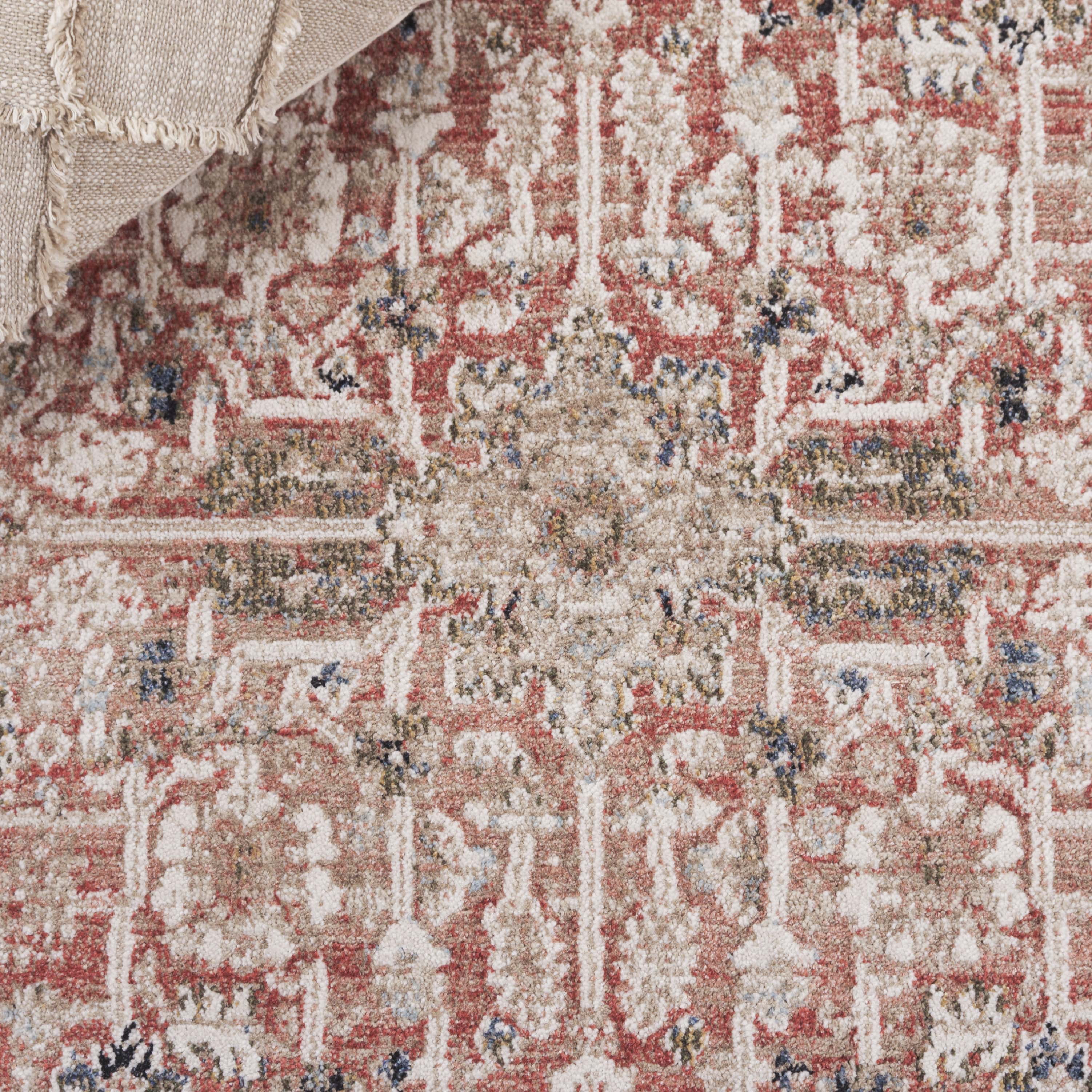 SAFAVIEH Vivaldi Roberta Abstract Area Rug, Rust/Ivory, 6'7" x 6'7" Round