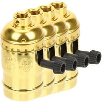 4 Pcs E26 E27 Light Bulb Socket Lamp Holder Replacement Kit for Table Lamps Vintage Aluminum Base
