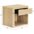 thumbnail image 2 of Safavieh Raylie 1 Drawer Solid Wood Nightstand in Natural, 2 of 13