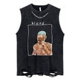 thumbnail image 3 of Frank-Camiseta de gran tamaño para hombre, camisetas sin mangas de algodón 100%, ropa de calle de música rubia, chaleco sin mangas de Hip Hop, ropa gráfica, 3 of 3