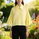 thumbnail image 4 of Xuyuer Women's Spring Summer Casual Solid Color Button Collar Shirt, Versatile Top with Short/3/4 Sleeves for Office Wear, Travel and Smart Casual Style, 4 of 7