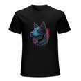 thumbnail image 1 of Wolf T-shirt Wolf Unisex T-shirt Unisex tees Casual Cotton Colorful Printing, 1 of 5