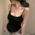 thumbnail image 4 of Summer Solid Color Button Irregular Camisole Hotsweet Women Sleeveless Slim Tank Top, 4 of 5