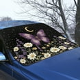 thumbnail image 3 of Xoenoiee Butterfly Moon Daisy Lavender Flower Print Car Windshield Snow Cover Windproof All Weather Winter Summer Front Window Automotive Covers Sun & Snow-Shade for Most Cars Trucks Vans and SUVs, 3 of 7