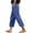Light Blue, variant on Capri Pants for Women Spring Summer Elastic Waist Relaxed Fit Straight Leg Linen Cropped Pants with Pockets