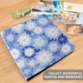 thumbnail image 4 of Photo Album 11.8x11.2 Inch Leather Cover Photo Book Scrapbooking Albums for Weddings Birthdays Anniversaries Blue and White Snowflake, 4 of 9