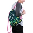 thumbnail image 2 of Easter Drawstring Backpack for Egg Hunt, 13.5" X 16.5" Waterproof Treat Bag, [Easter Theme] Print, 2 of 5