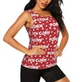 thumbnail image 2 of Fuzoiu Popcorn2 Print Women's Workout Tank Top,Athletic Racerback Sports Tank,Tops Sleeveless Running Loose Fit Yoga Tops,Active Shirts for Yoga, Running, and Gym-Large, 2 of 7