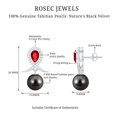 thumbnail image 5 of Rosec Jewels Vintage Inspired Drop Earrings, Tahitian Pearl Earrings with Created Ruby and Moissanite, 18K White Gold, 5 of 6