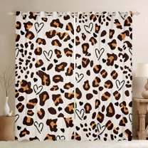 jejeloiu Leopard Cheetah Texture Black Out Curtains,Chic Minimalism Art Curtains Pack of 2 (42x63 Each),Brown Wildlife Print Bedroom Curtains For Kids,Luxury Bedroom Decor