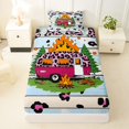 thumbnail image 3 of Manfei Leopard Print Camper Twin Sheets,Country Farmhouse Lodge Bedding,Pink,3 Pieces,1 Fitted Sheet and 1 Pillowcase, 3 of 6