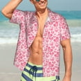 thumbnail image 7 of Lsque pink heart Pattern Hawaiian Shirt for Men Unisex Summer Beach Casual Short Sleeve Cotton Linen Button Down Shirts,XX-Large, 7 of 7
