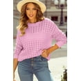 thumbnail image 4 of Redhotype Chic Pink Crochet Sweater - Versatile Drop Shoulder, Perfect Every Day, 4 of 8
