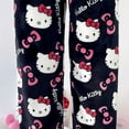 thumbnail image 2 of Pantalones de pijama de Hello Kitty con estampado completo de gato, pantalones de pijama de franela para dormir, pantalones navideños para el hogar, 2XL,color3,2XL, 2 of 6