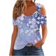 thumbnail image 1 of Blusas de Manga Corta para las Mujeres Sexy Frío Hombro Suéter Cuello en V Top Sólido, Blusas para las Mujeres Casual, 1 of 5