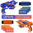 thumbnail image 2 of Paquete de 2 pistolas Blaster Guns Wordot con 60 dardos de espuma blanda y 2 pulseras, 2 of 6