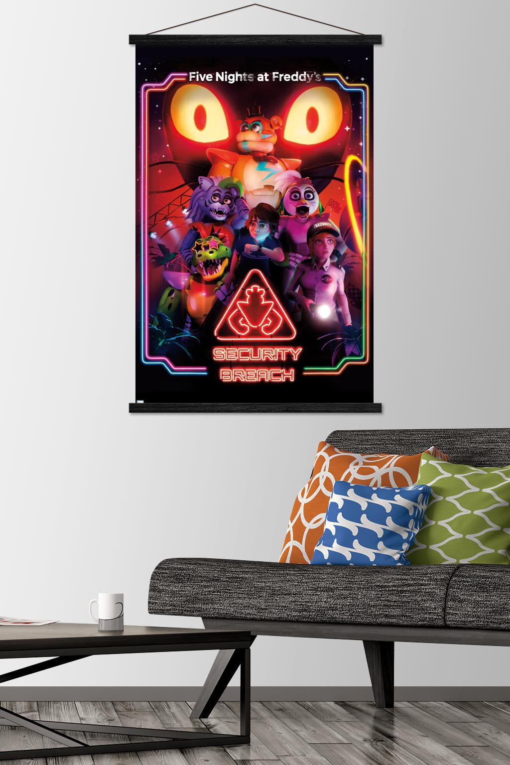 Five Nights at Freddy's: Security Breach - Key Art Wall Poster with Magnetic Frame, 22.375" x 34"