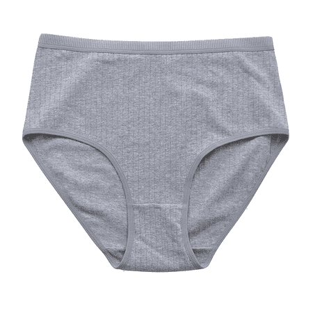 Fulorrnie Underwear for Women Plus Size High Waist Tummy Control Seamless Panties Banded Elastic Stretchable Comfort Panty  Grey  M