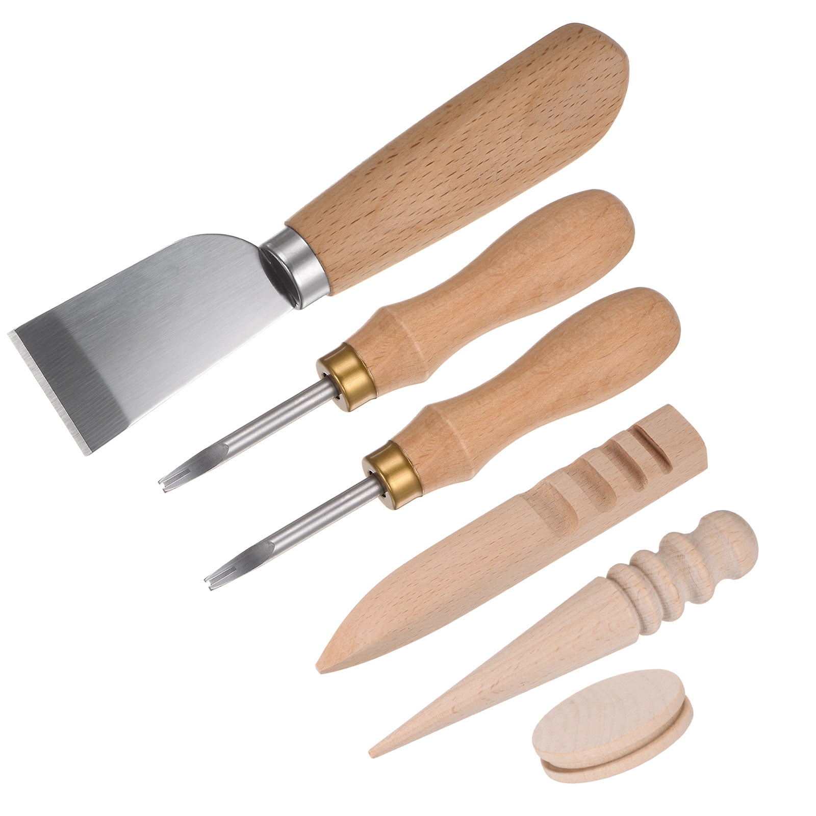 Uxcell Leather Knife Set, Edge Bevelers Cutting Knife Groover 3pcs Wood Burnisher Tool