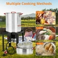 thumbnail image 2 of Kojooin 30QT Turkey Fryer & 10QT Fish Fryer Combo Kit – 50,000 BTU Propane Burner, Aluminum Seafood Boiler Pot with Basket & Stove Stand for Camping, Outdoor Parties, 2 of 7