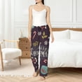 thumbnail image 5 of Uemuo Merry Christmas Pattern Women's Wide Leg Palazzo Lounge Pants with Pockets Light Weight Loose Comfy Casual Pajama Pants-Large, 5 of 9