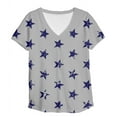 thumbnail image 2 of Machine d'Impression de T-Shirts Mode Femme Col en V Imprimé Manches Courtes Blouse T-Shirt d'Été, 2 of 4