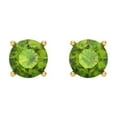 thumbnail image 3 of Clara Pucci 2Ct Natural Peridot Round Cut VVS1 Screw Back Stud 14k Solid hypoallergenic Gold Designer Earrings For August, 3 of 7