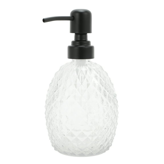 Unique Bargains 1 Pc Pineapple Shape Soap Dispenser 11.84oz Clear Black