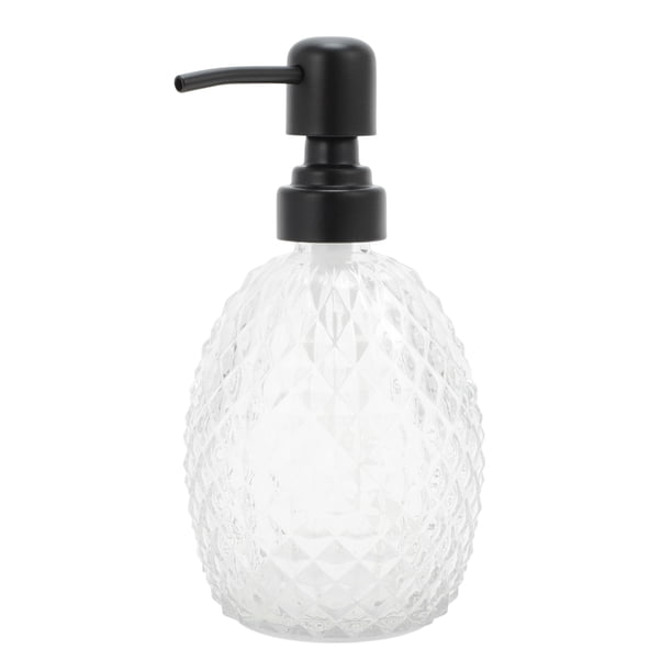 Dispensador de Jabón en Forma de Piña 11.84oz Transparente Negro
